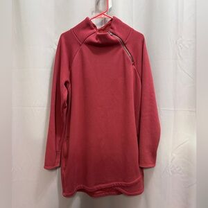 Athleta Cozy Karma Asym Sweatshirt Dress Large Red